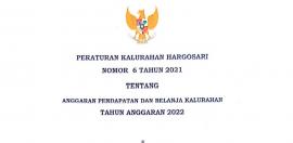 PEKAL HARGOSARI NO. 6 TAHUN 2021 TENTANG APBKAL T.A 2022